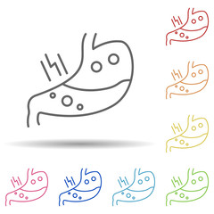 Kidney, disease, medical in multi color style icon. Simple thin line, outline vector of charity icons for ui and ux, website or mobile application