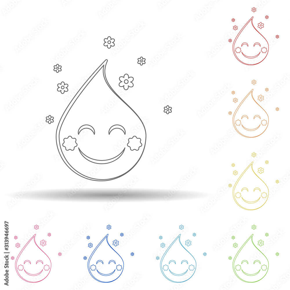 Aufkleber emoji very happiness in multi color style icon. simple thin line, outline vector of emoji icons for 