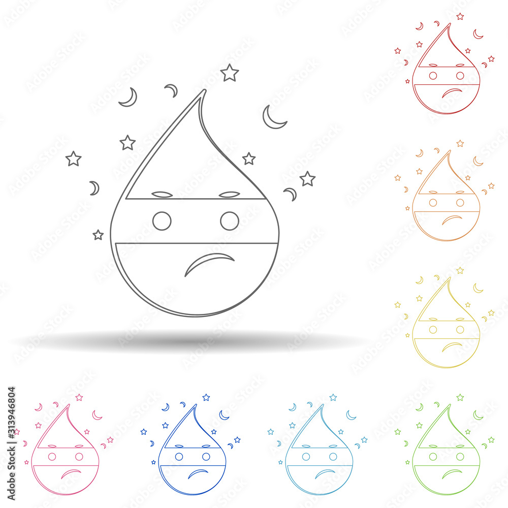 Poster emoji thief in multi color style icon. simple thin line, outline vector of emoji icons for ui and ux