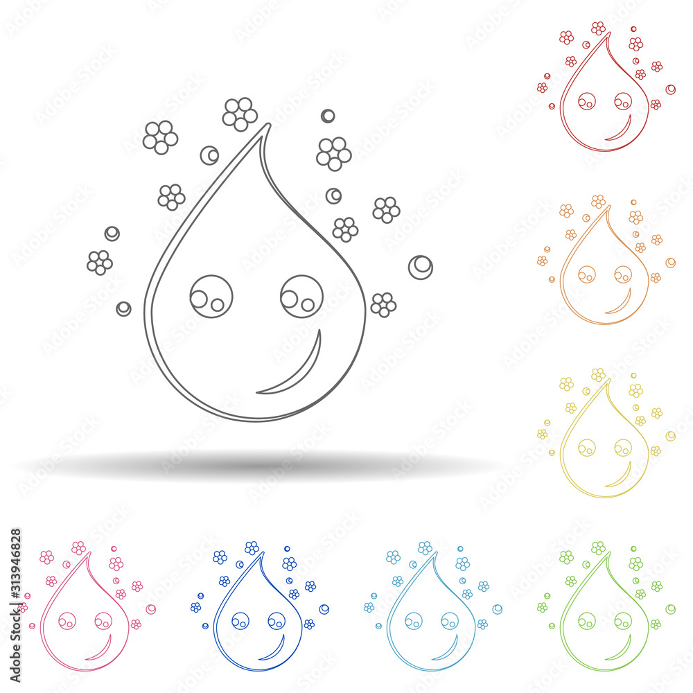 Poster emoji friendly in multi color style icon. simple thin line, outline vector of emoji icons for ui and
