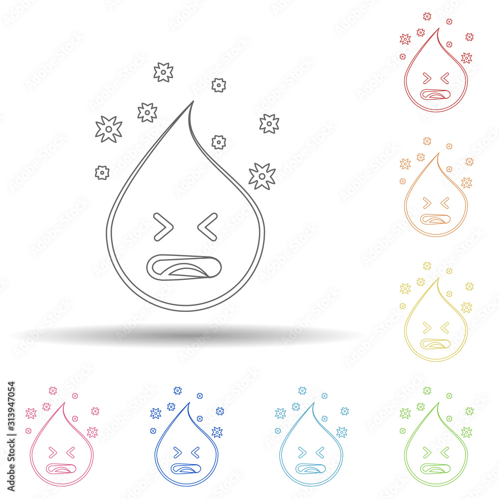 Aufkleber emoji stress in multi color style icon. simple thin line, outline vector of emoji icons for ui and u