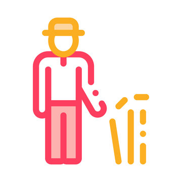 Silhouette of Cricket Player Icon Vector. Outline Silhouette of Cricket Player Sign. Isolated Contour Symbol Illustration