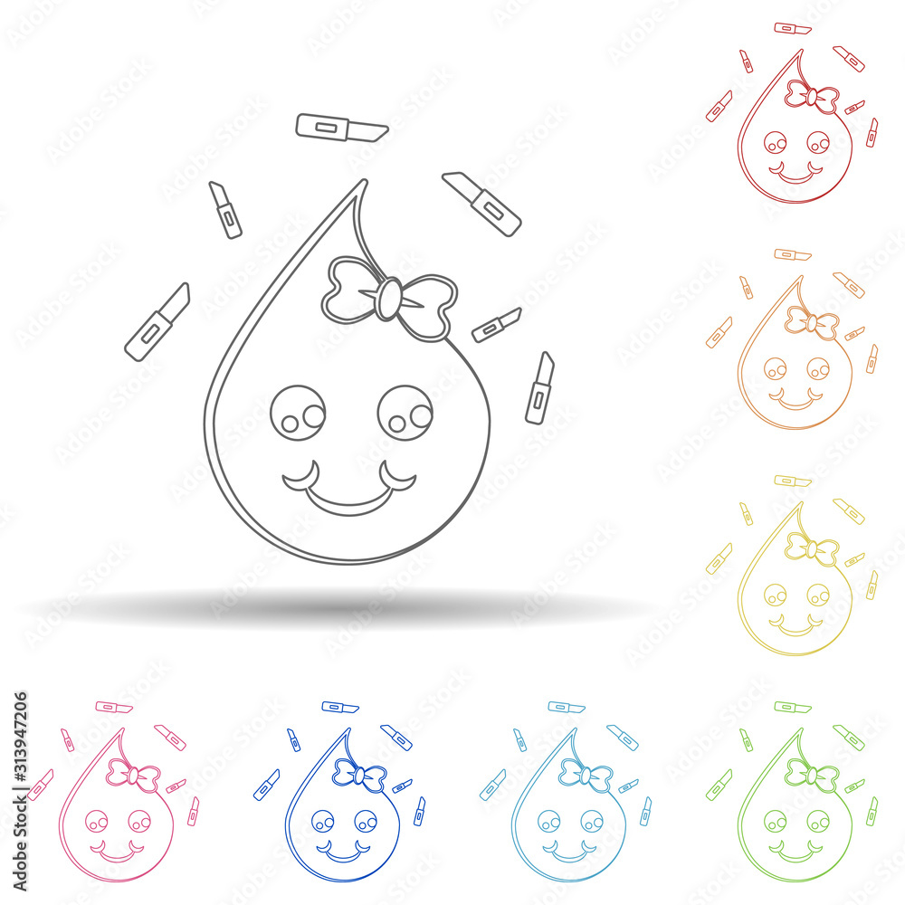 Aufkleber emoji lovely in multi color style icon. simple thin line, outline vector of emoji icons for ui and u