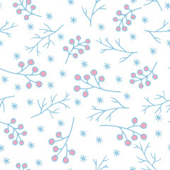 Seamless pattern with winter branches