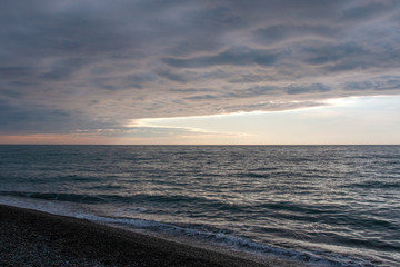Fototapeta premium clouds over the sea during sunset