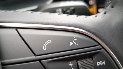 Car Mobile phone bluetooth handsfree control buttons and pad.