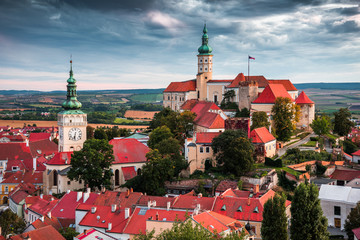 Castle in Mikulov, South Moravia, Czech Republic as Seen from Goat Tower (Kozi Hradek)