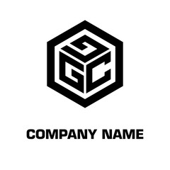 logo hexagon style initial letter for a company and industry
