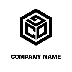 logo hexagon style initial letter for a company and industry