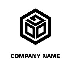 logo hexagon style initial letter for a company and industry