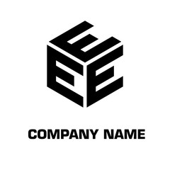 logo hexagon style initial letter for a company and industry