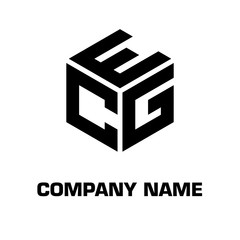 logo hexagon style initial letter for a company and industry