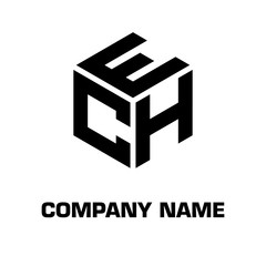 logo hexagon style initial letter for a company and industry
