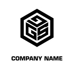 logo hexagon style initial letter for a company and industry