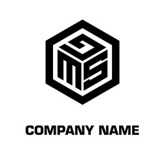 logo hexagon style initial letter for a company and industry