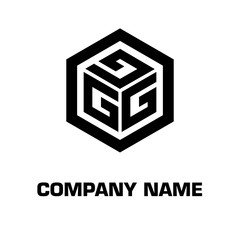 logo hexagon style initial letter for a company and industry