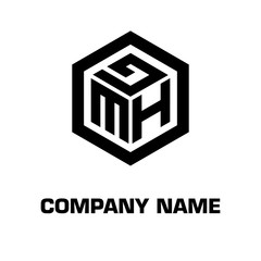 logo hexagon style initial letter for a company and industry