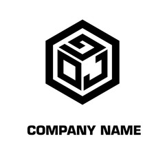 logo hexagon style initial letter for a company and industry