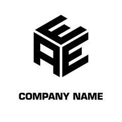 logo hexagon style initial letter for a company and industry
