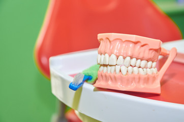 placa dental con cepillo