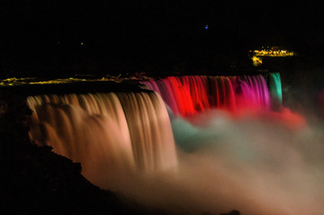 Niagara Falls at night long exposure