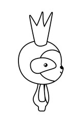 Cute sloth bear with crown vector design