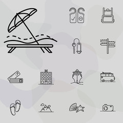 chaise longue and umbrella icon. summer holiday and Travel icons universal set for web and mobile