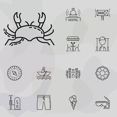 crab icon. summer holiday and Travel icons universal set for web and mobile