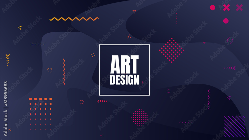 Poster abstract dark vector illustration. fluid and liquid concept. memphis pattern dark background. pop ar
