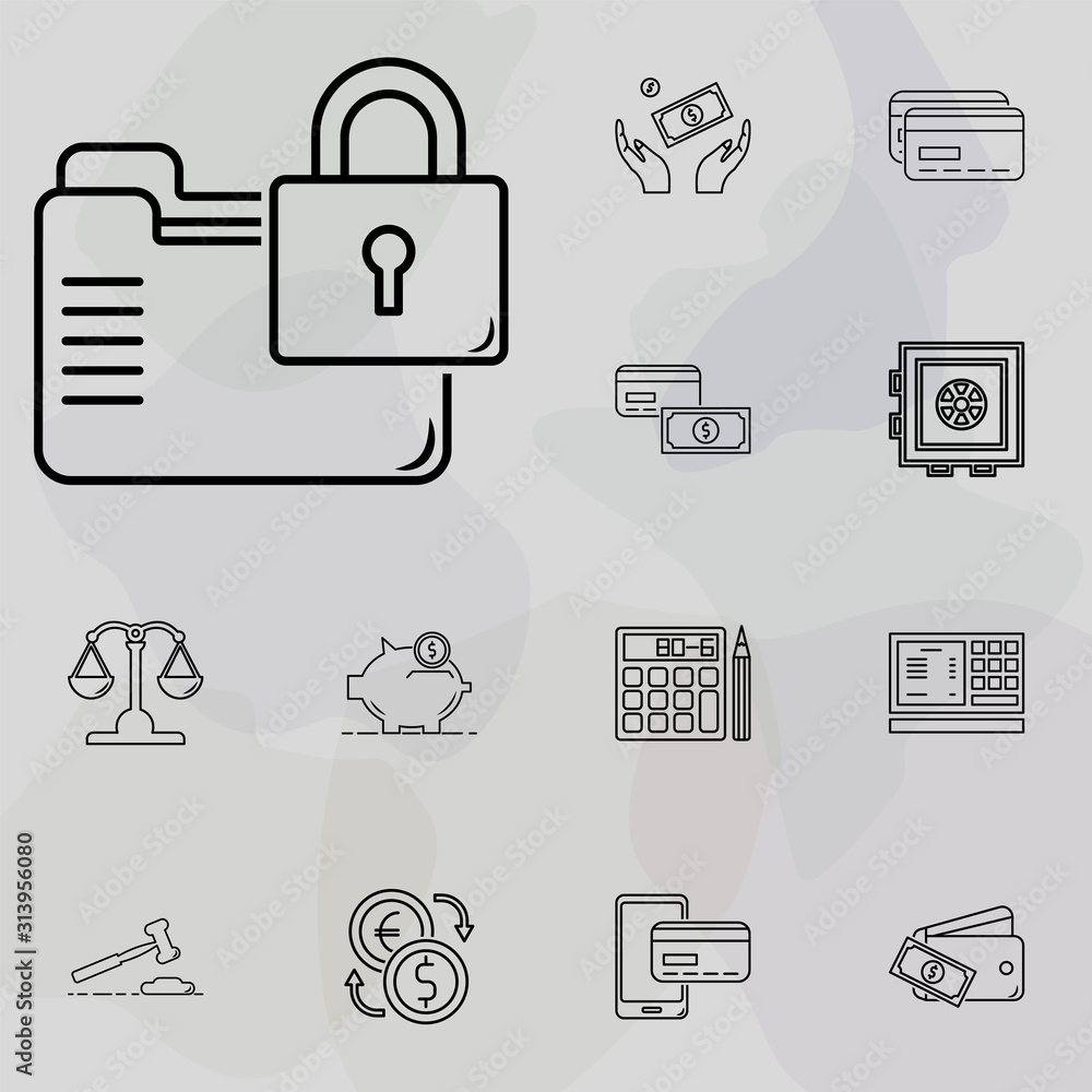 Poster data security icon. banking and finance icons universal set for web and mobile