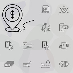 bank location icon. banking and finance icons universal set for web and mobile