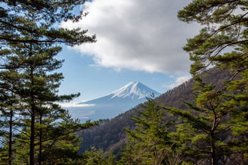 三つ峠山からの富士山の風景