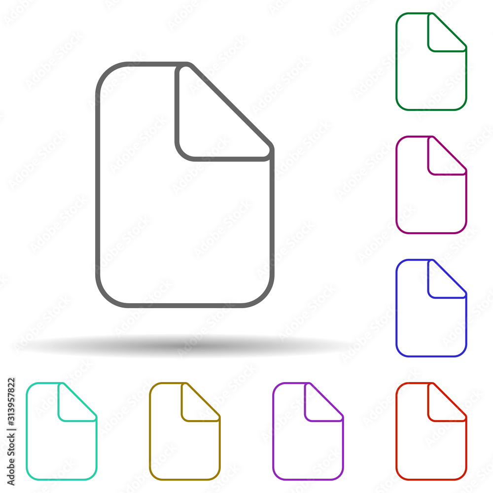 Poster document multi color icon. simple thin line, outline vector of web icons for ui and ux, website or m