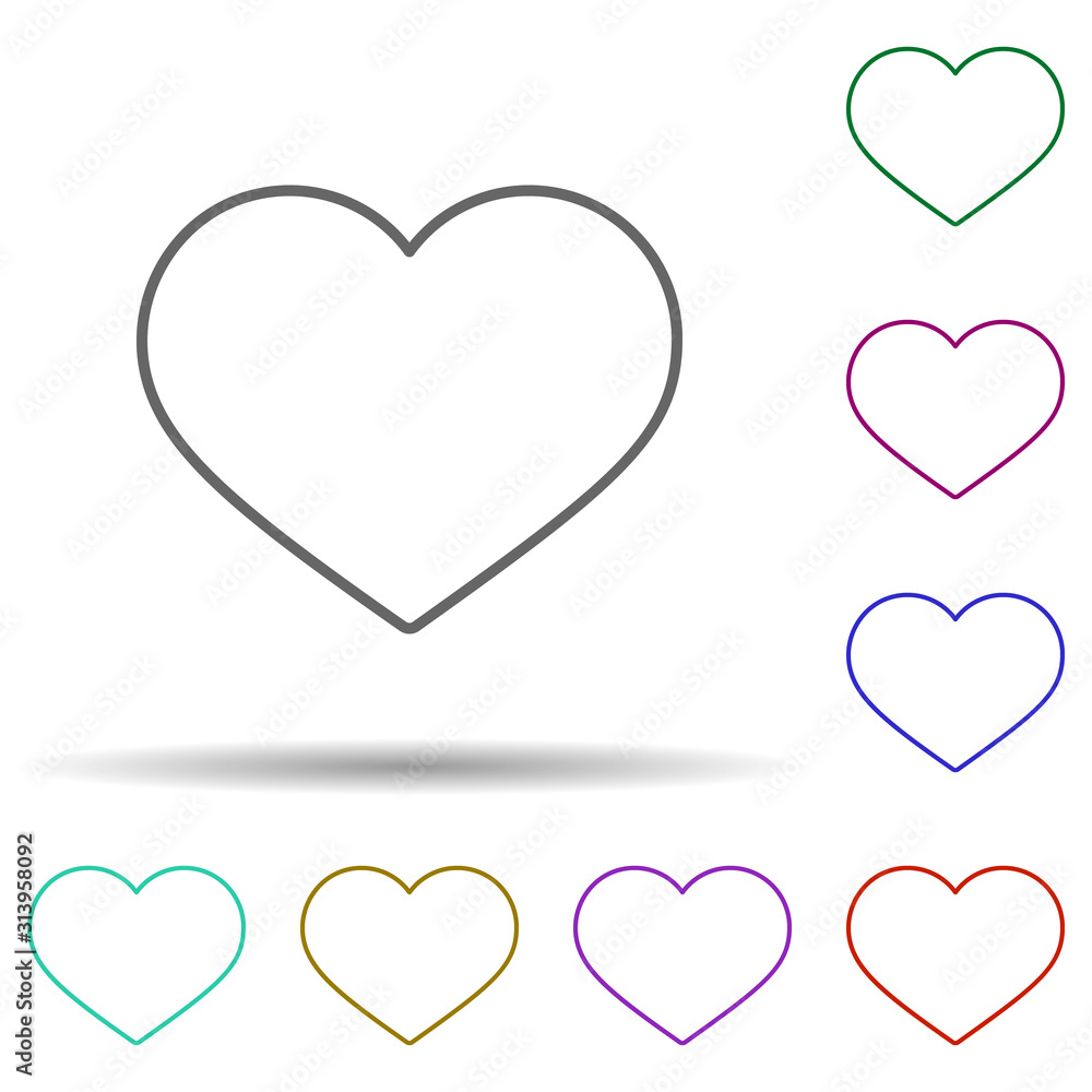 Poster heart multi color icon. simple thin line, outline vector of web icons for ui and ux, website or mobi