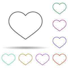 Heart multi color icon. Simple thin line, outline vector of web icons for ui and ux, website or mobile application
