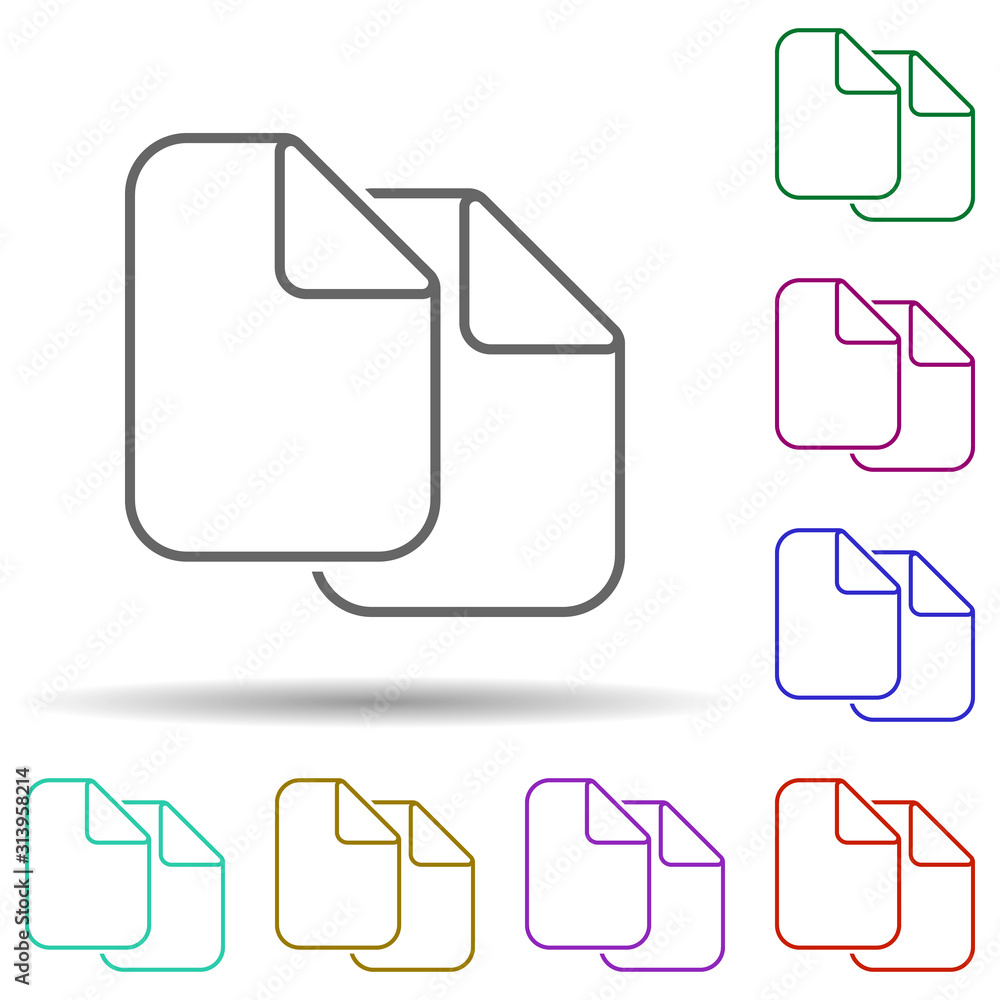 Poster documents multi color icon. simple thin line, outline vector of web icons for ui and ux, website or 