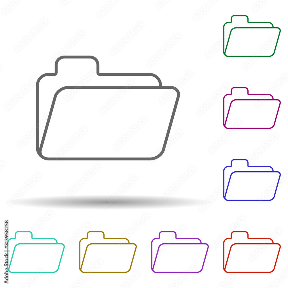 Poster open folder multi color icon. simple thin line, outline vector of web icons for ui and ux, website o