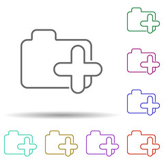 Obraz premium Add folder multi color icon. Simple thin line, outline vector of web icons for ui and ux, website or mobile application