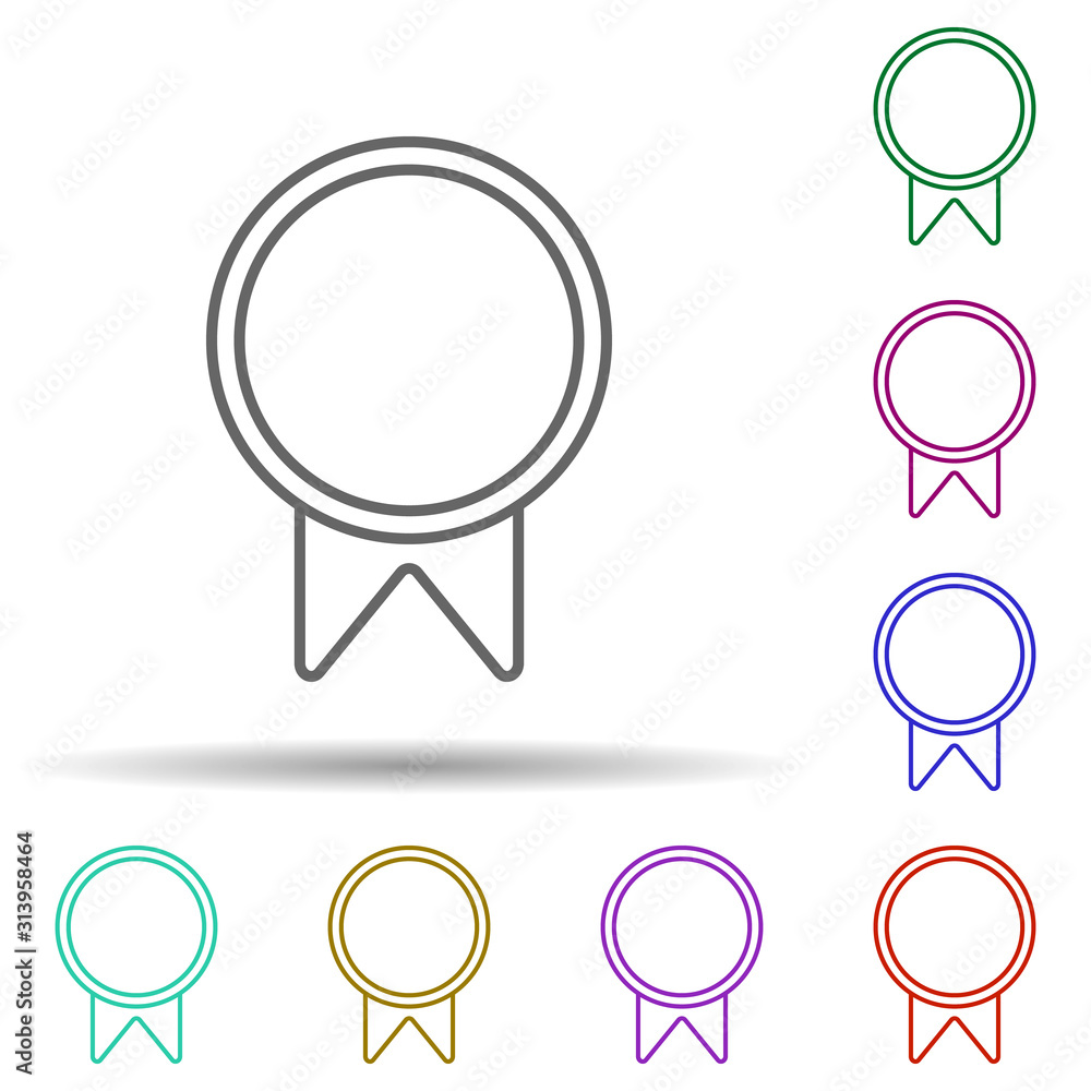 Poster badge multi color icon. simple thin line, outline vector of web icons for ui and ux, website or mobi