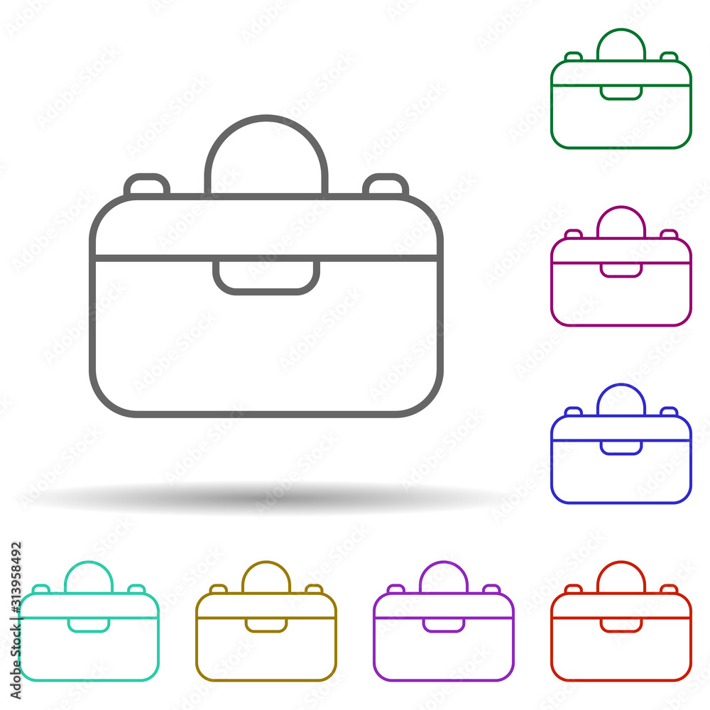 Poster briefcase multi color icon. simple thin line, outline vector of web icons for ui and ux, website or 