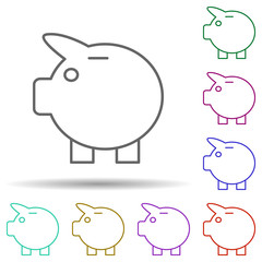 Coin collection multi color icon. Simple thin line, outline vector of web icons for ui and ux, website or mobile application