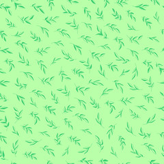 seamless leaves pattern in green color theme for background, wallpaper, paper wrapping, decoration .