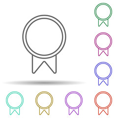 Badge multi color icon. Simple thin line, outline vector of web icons for ui and ux, website or mobile application