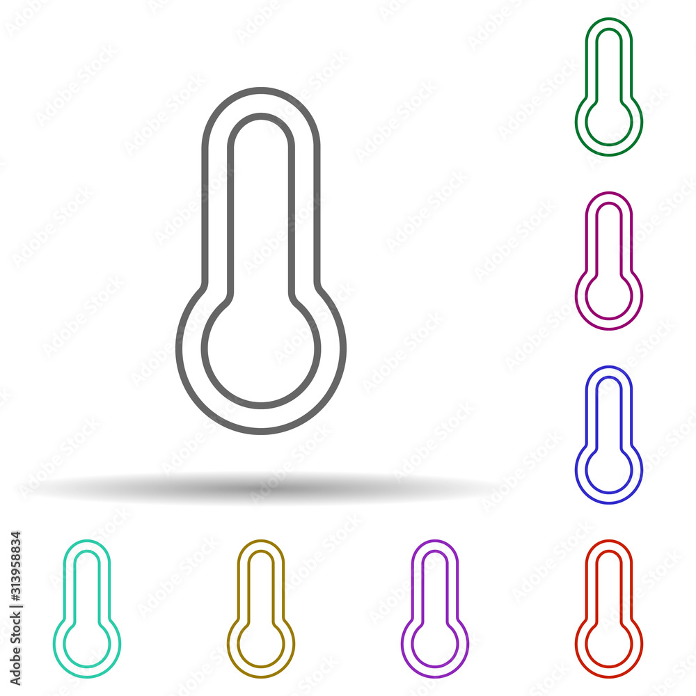 Aufkleber thermometer multi color icon. simple thin line, outline vector of web icons for ui and ux, website o