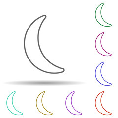 Naklejka na ściany i meble Half moon multi color icon. Simple thin line, outline vector of web icons for ui and ux, website or mobile application