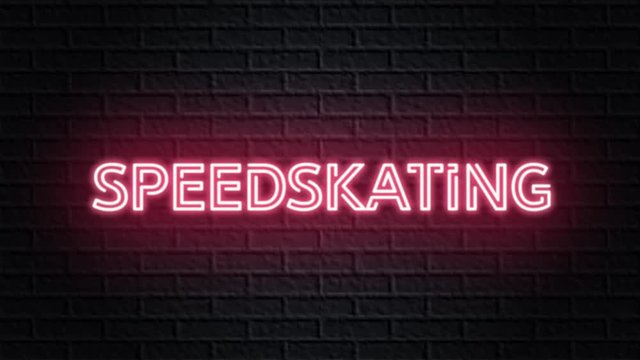red neon video animation speedskating