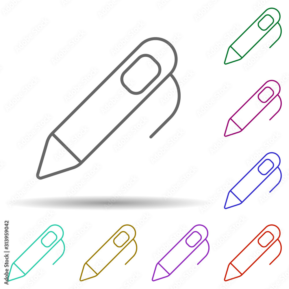 Poster pen multi color icon. simple thin line, outline vector of web icons for ui and ux, website or mobile