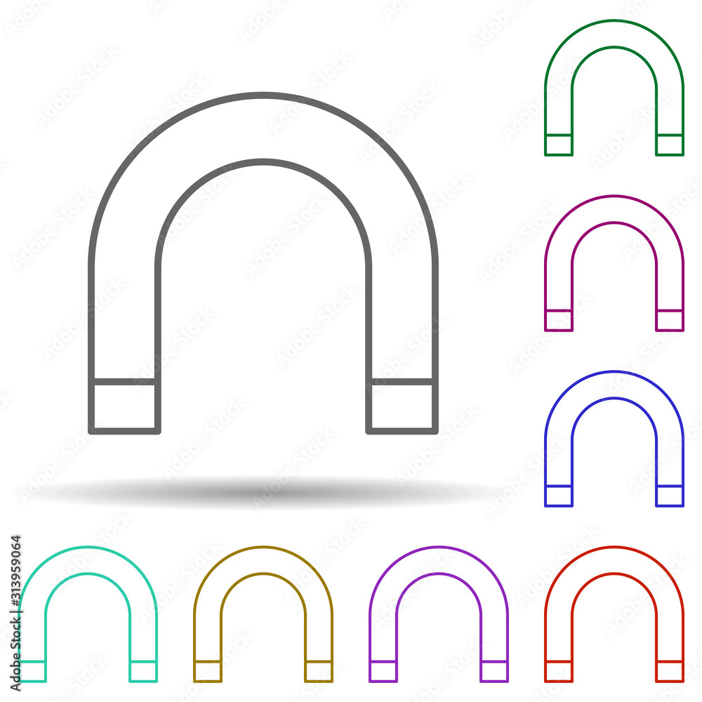 Poster Magnet multi color icon. Simple thin line, outline vector of web icons for ui and ux, website or mobile application