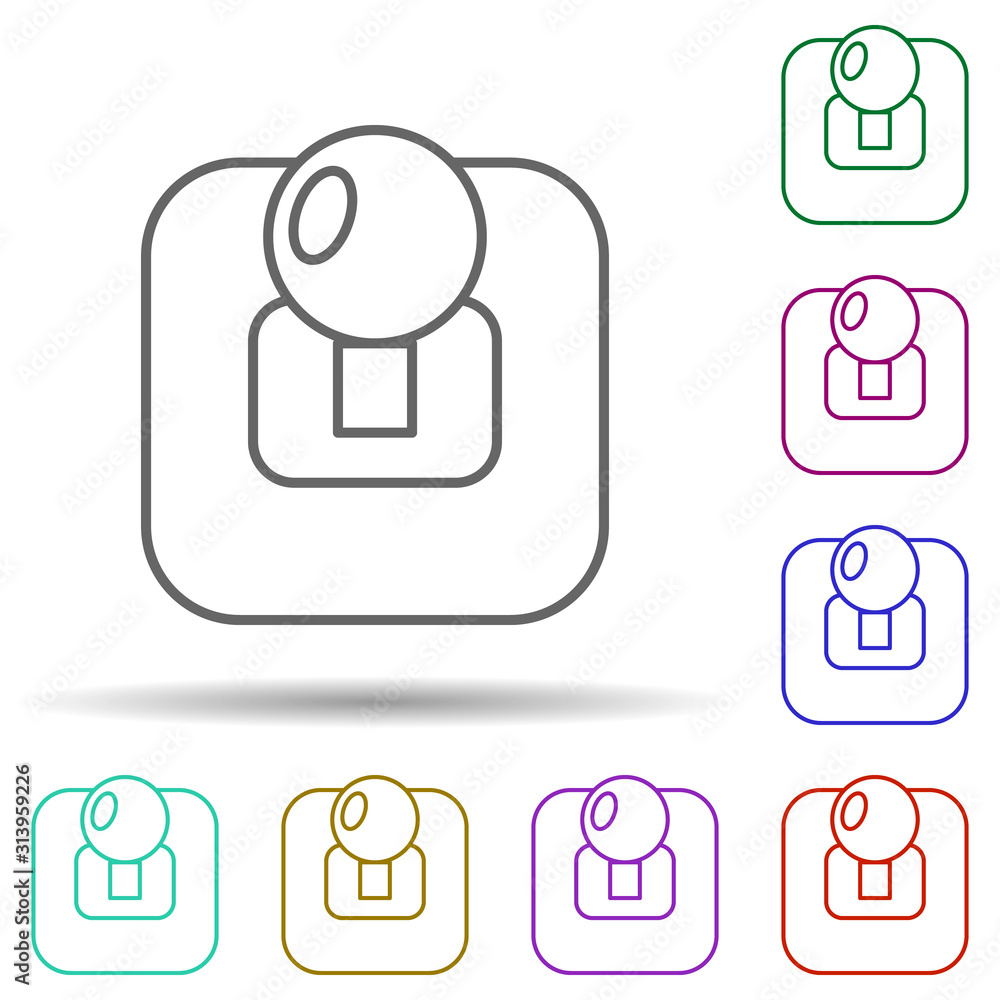 Poster power on multi color icon. simple thin line, outline vector of web icons for ui and ux, website or m