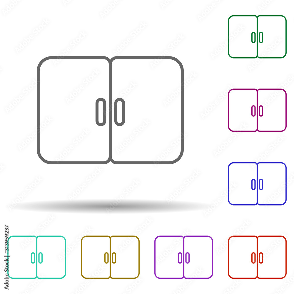 Poster window multi color icon. simple thin line, outline vector of web icons for ui and ux, website or mob
